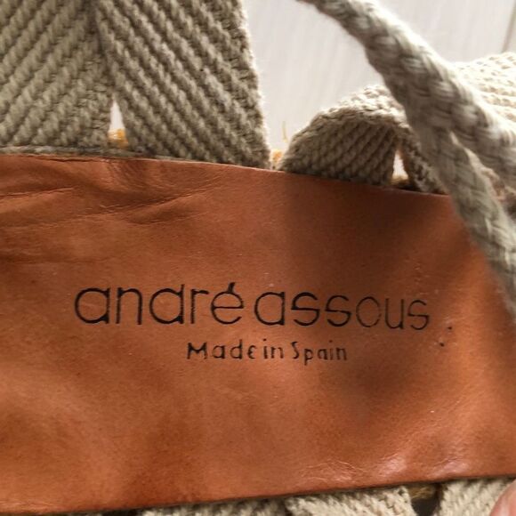 Andre Assous Women's Woven Fisherman Espadrilles Wedge Sandals Tan Size 7 - Picture 3 of 6